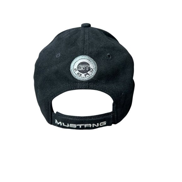 VTG Y2K Ford Mustang Racing Pony Black Baseball Cap Red White Blue Stripes RARE - Picture 5 of 10